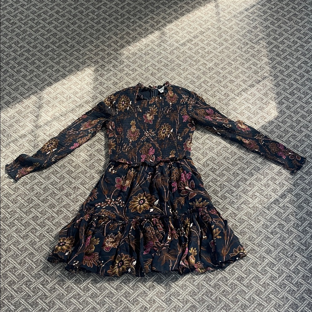 Cara Cara Navy Floral Long-Sleeve Dress